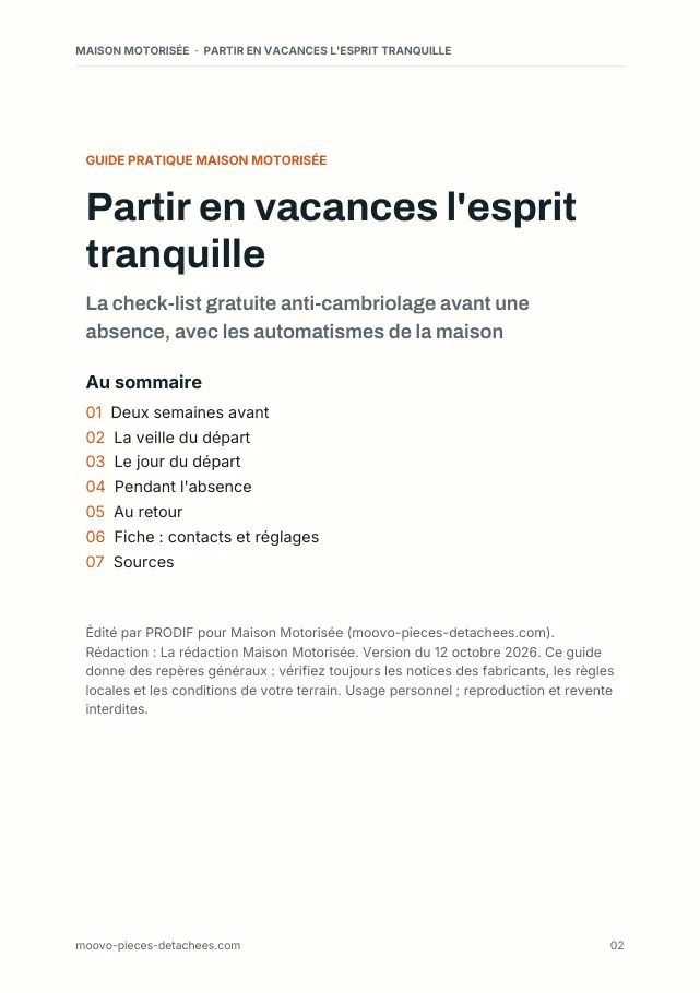 Aperçu de la page 2 de l'ebook Partir en vacances l'esprit tranquille