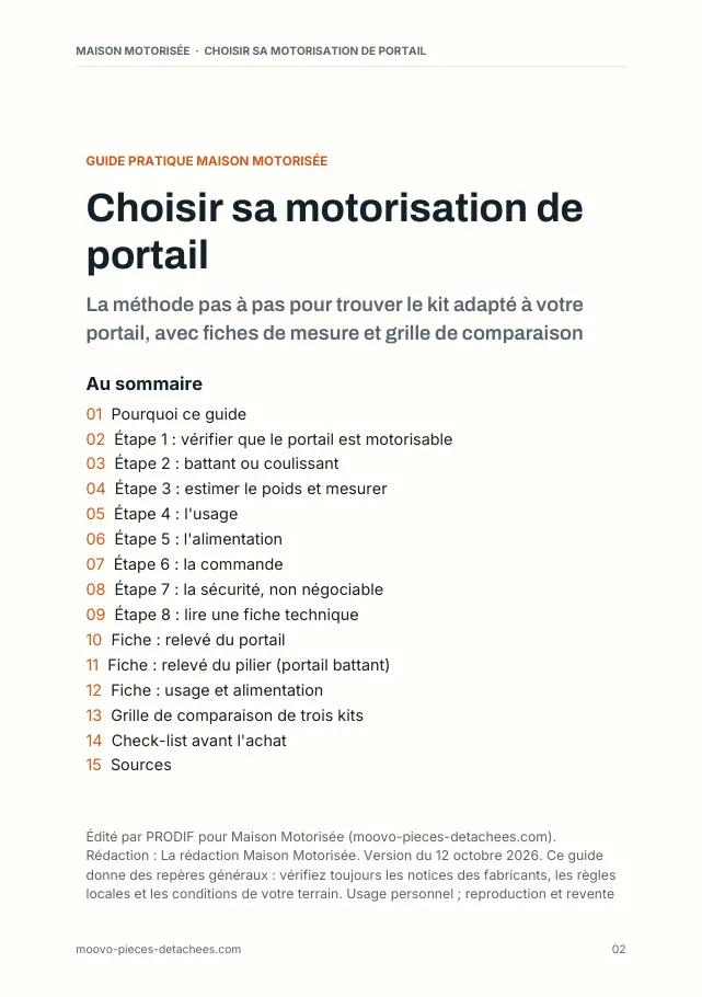 Aperçu de la page 2 de l'ebook Choisir sa motorisation de portail