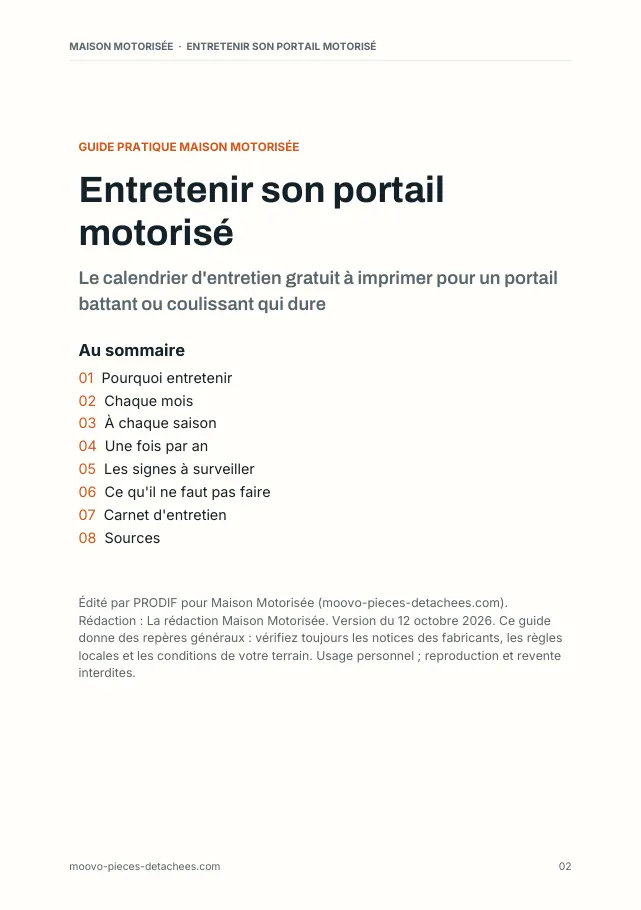 Aperçu de la page 2 de l'ebook Entretenir son portail motorisé