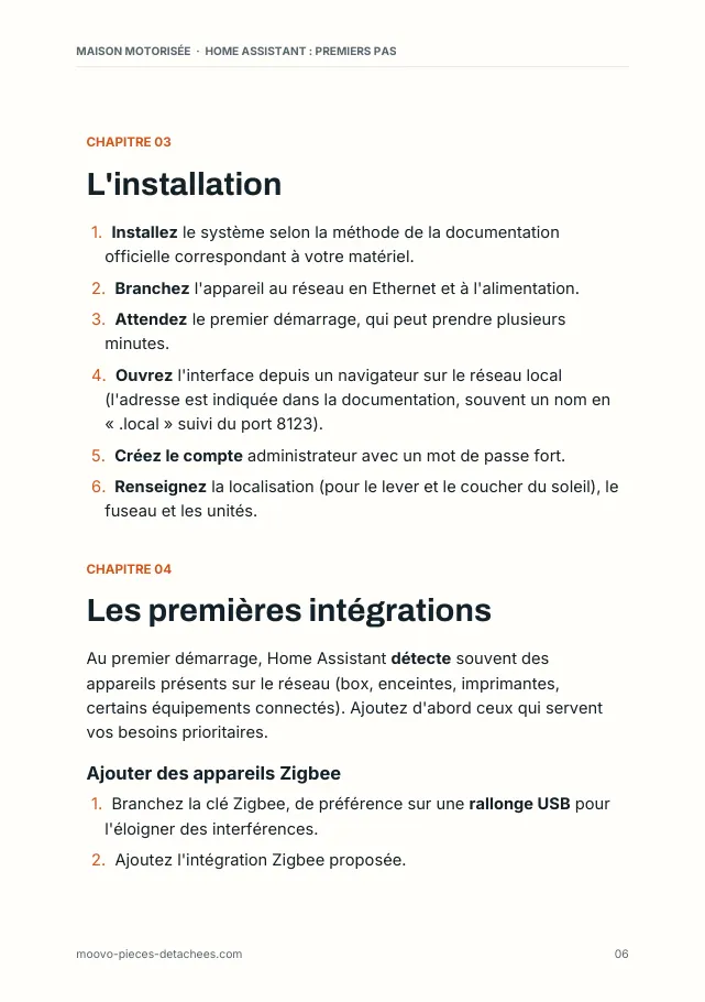 Aperçu de la page 6 de l'ebook Home Assistant : premiers pas