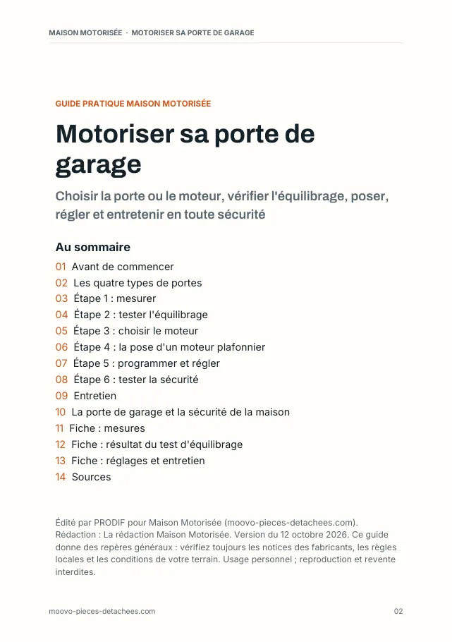 Aperçu de la page 2 de l'ebook Motoriser sa porte de garage