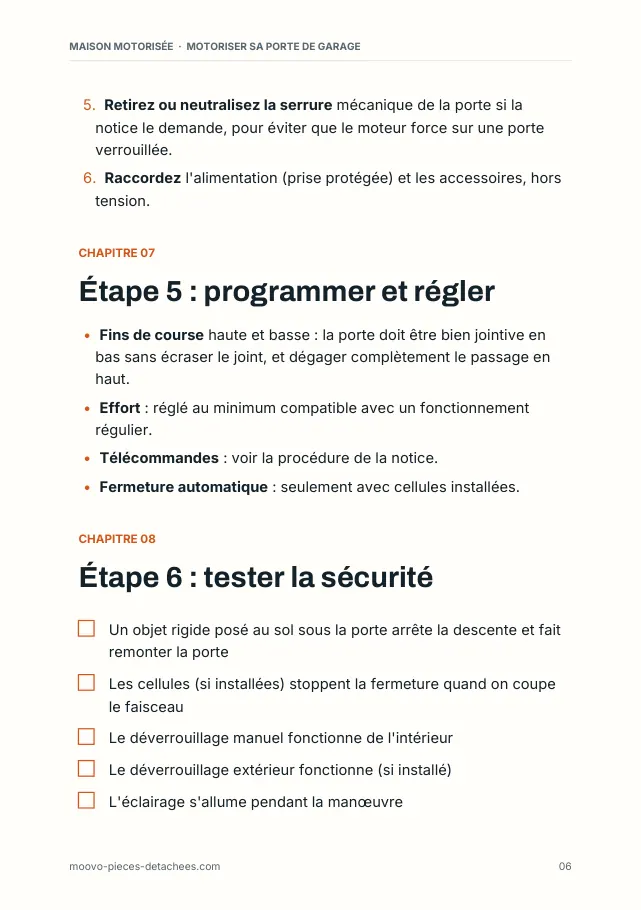 Aperçu de la page 6 de l'ebook Motoriser sa porte de garage