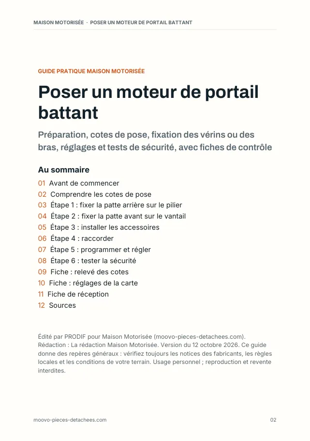 Aperçu de la page 2 de l'ebook Poser un moteur de portail battant