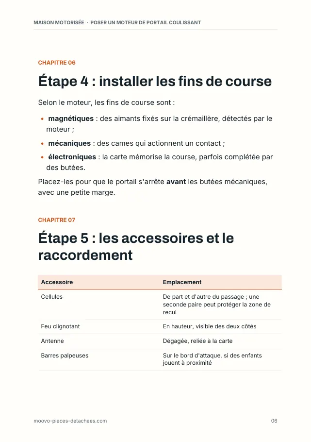Aperçu de la page 6 de l'ebook Poser un moteur de portail coulissant