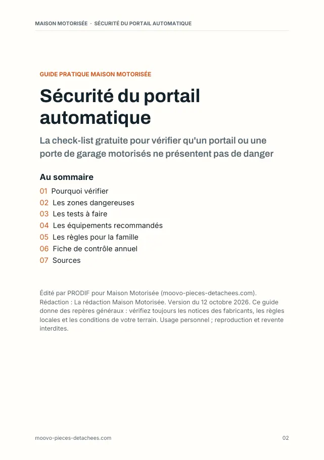 Aperçu de la page 2 de l'ebook Sécurité du portail automatique