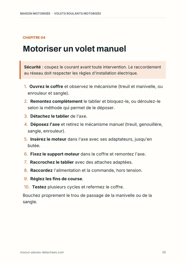 Aperçu de la page 5 de l'ebook Volets roulants motorisés